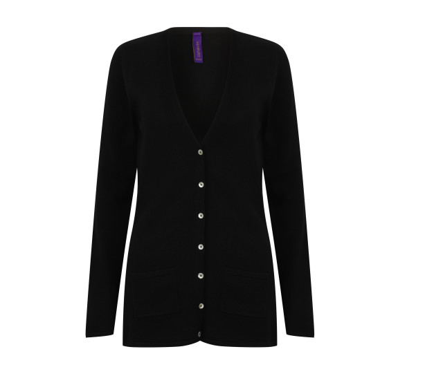 Henbury Ladies' V - Button Cardigan