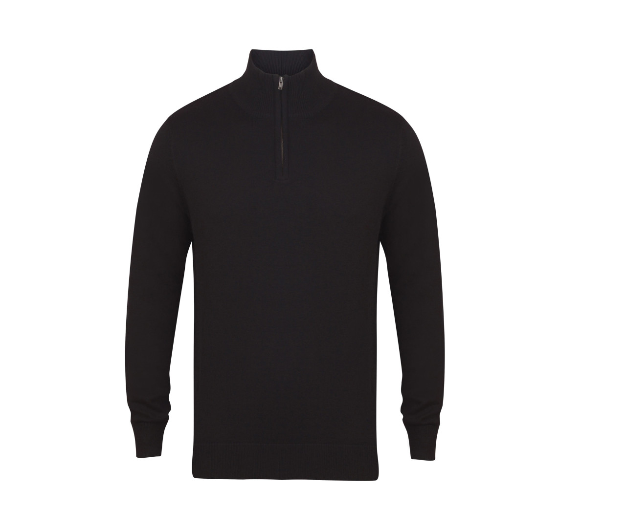 Henbury Men's 1/4 Zip Jumper – Black
