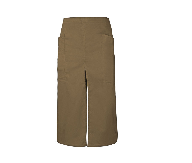 Velilla Lange Schürze mit Schlitz und Taschen