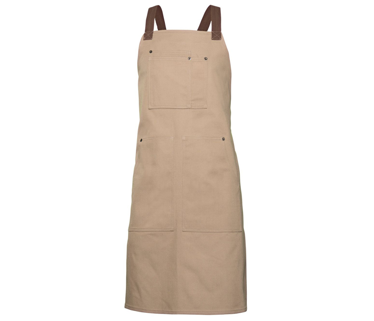 Velilla Canvas Bib Apron – Beige/Brown