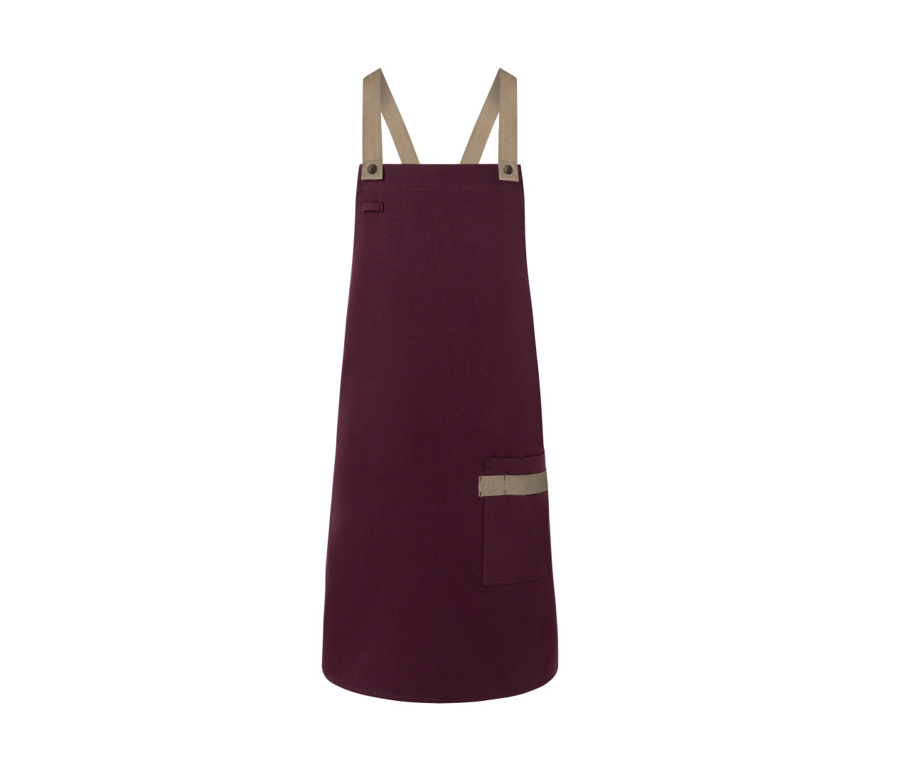Karlowsky Bib Apron Urban-Look with Cross Straps and Pocket – Aubergine