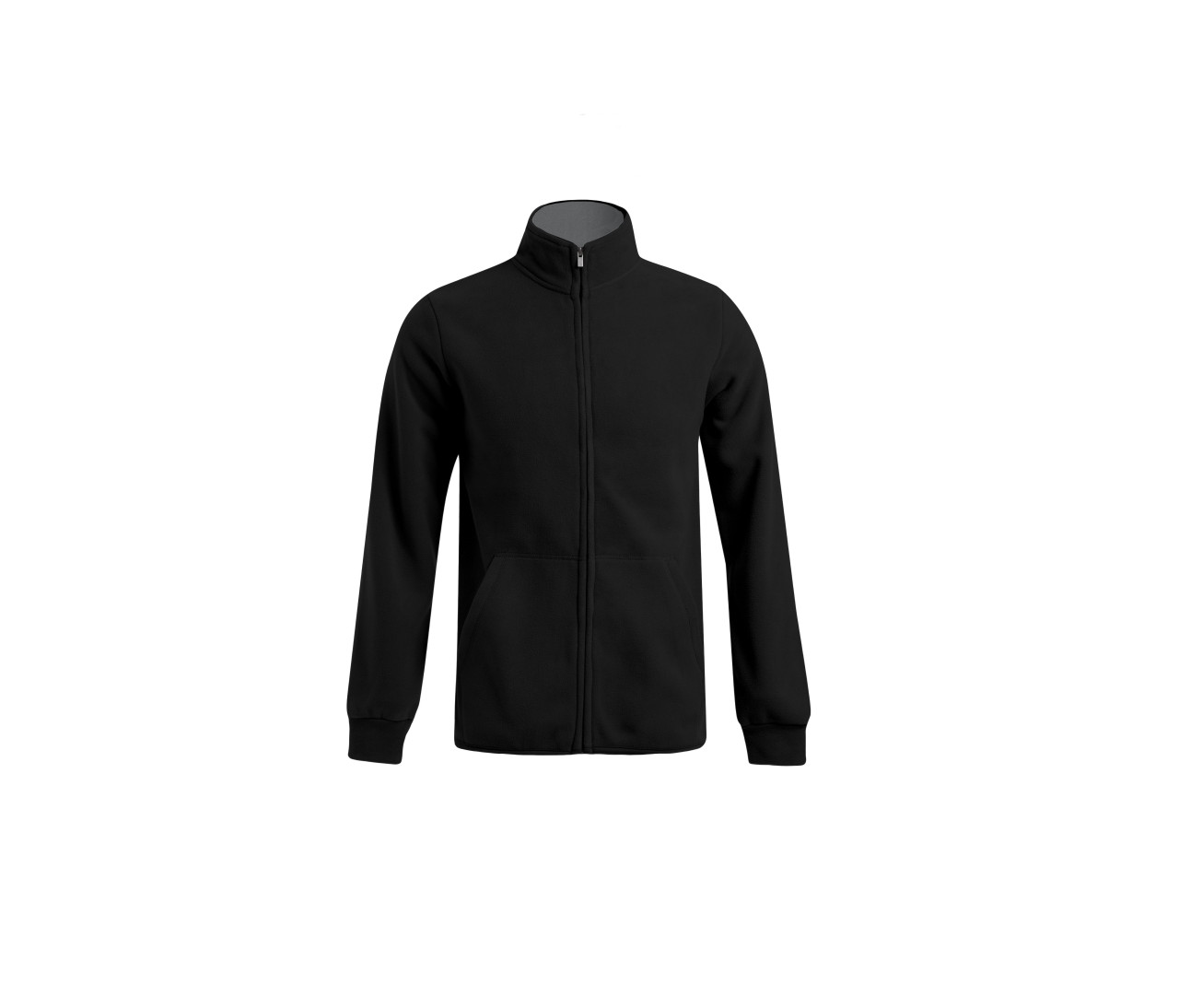 Promodoro Men’s Double Fleece Jacket – Black / Light Grey