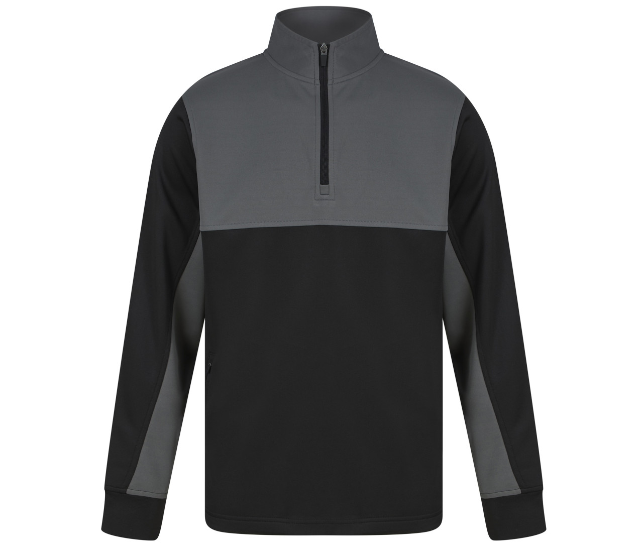 Finden Hales Adults' 1/4 Zip Tracksuit Top – Black / Gunmetal Grey