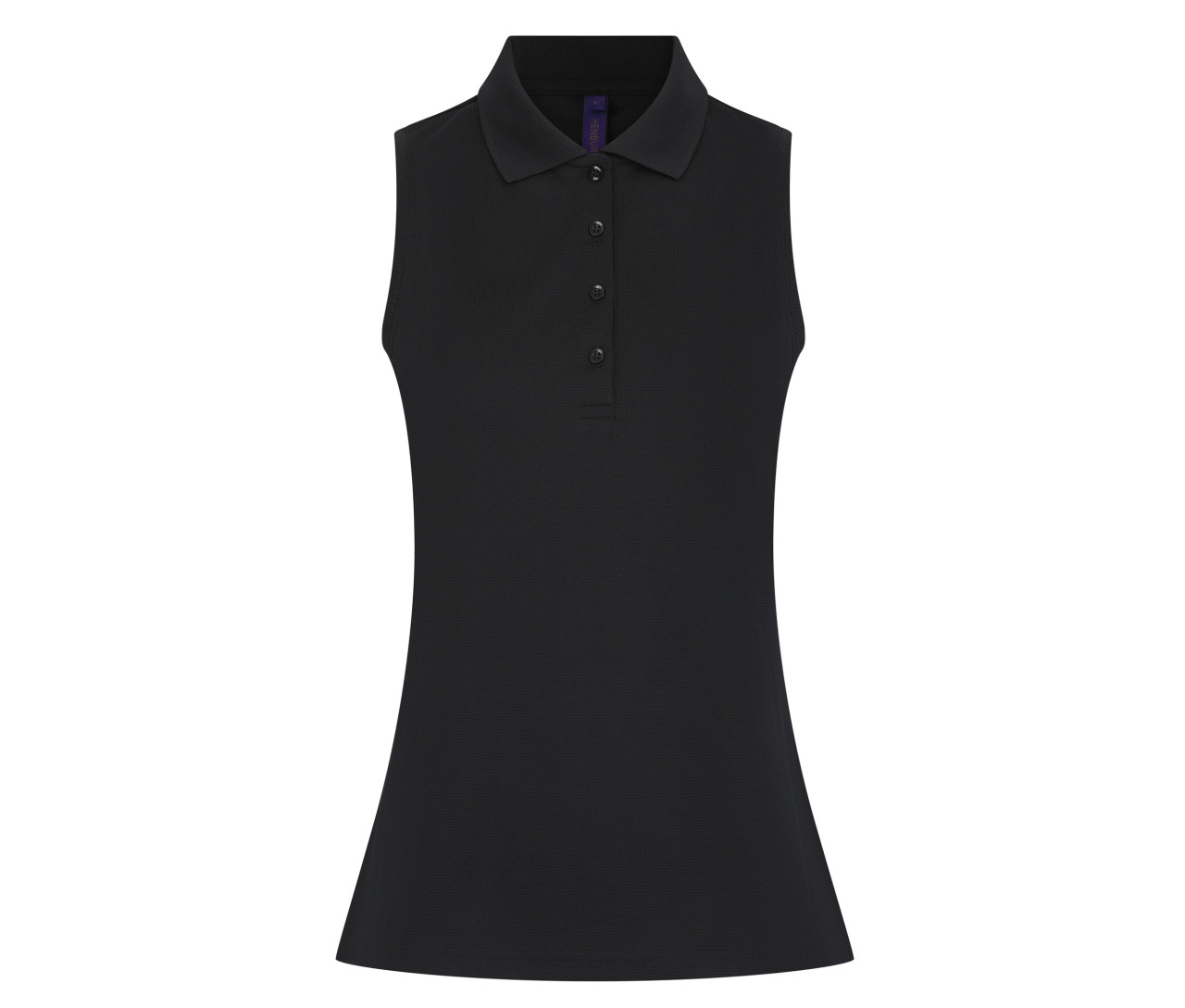 Henbury Ladies' Sleeveless Coolplus Polo Shirt – Black
