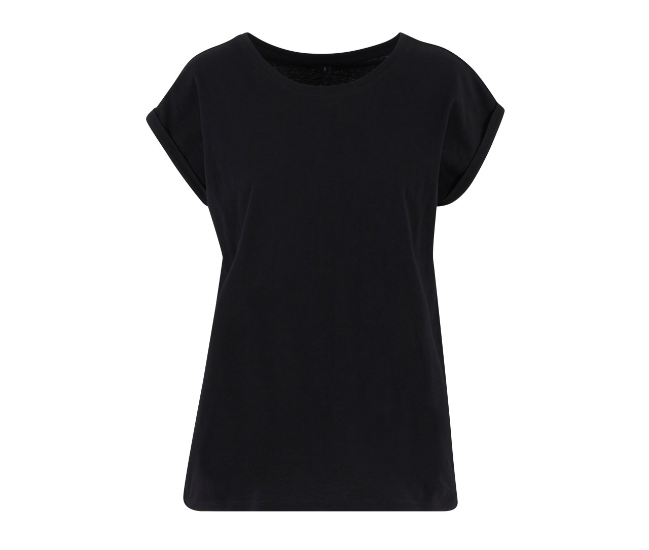 New Morning Studios Ladies Regular Extended Shoulder Tee – Black