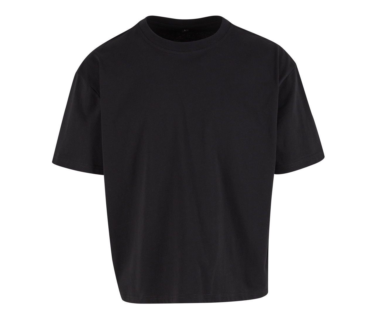 Build Your Brand Cropped Oversized Tee – Black