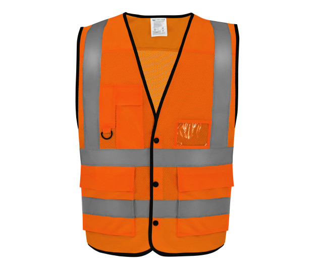 Yoko Hi Vis Superior Eco Open Mesh Button Waistcoat