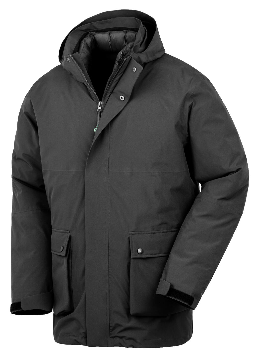 Result Recycled 3In1 Padded Ripstop Jacket – Black