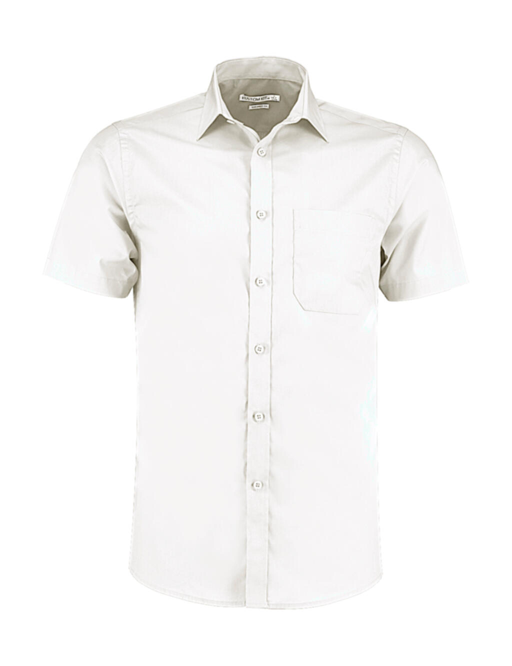 Kustom Kit Tailored Fit Poplin Shirt Ssl – White