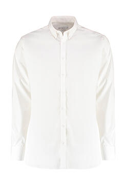 Kustom Kit Slim Fit Stretch Oxford Shirt Ls