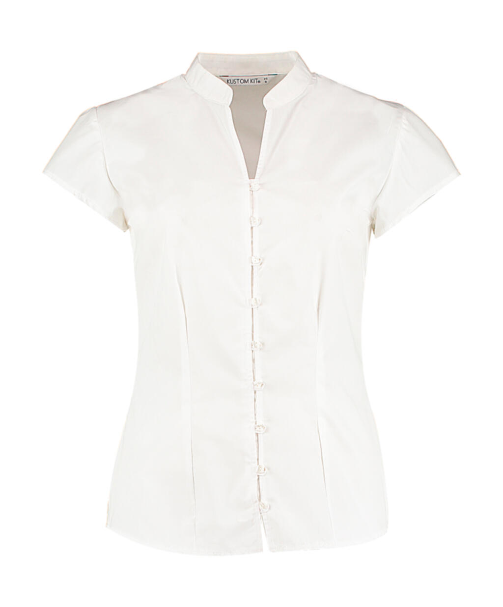 Kustom Kit Women's Tailored Fit Mandarin Collar Blouse Ssl