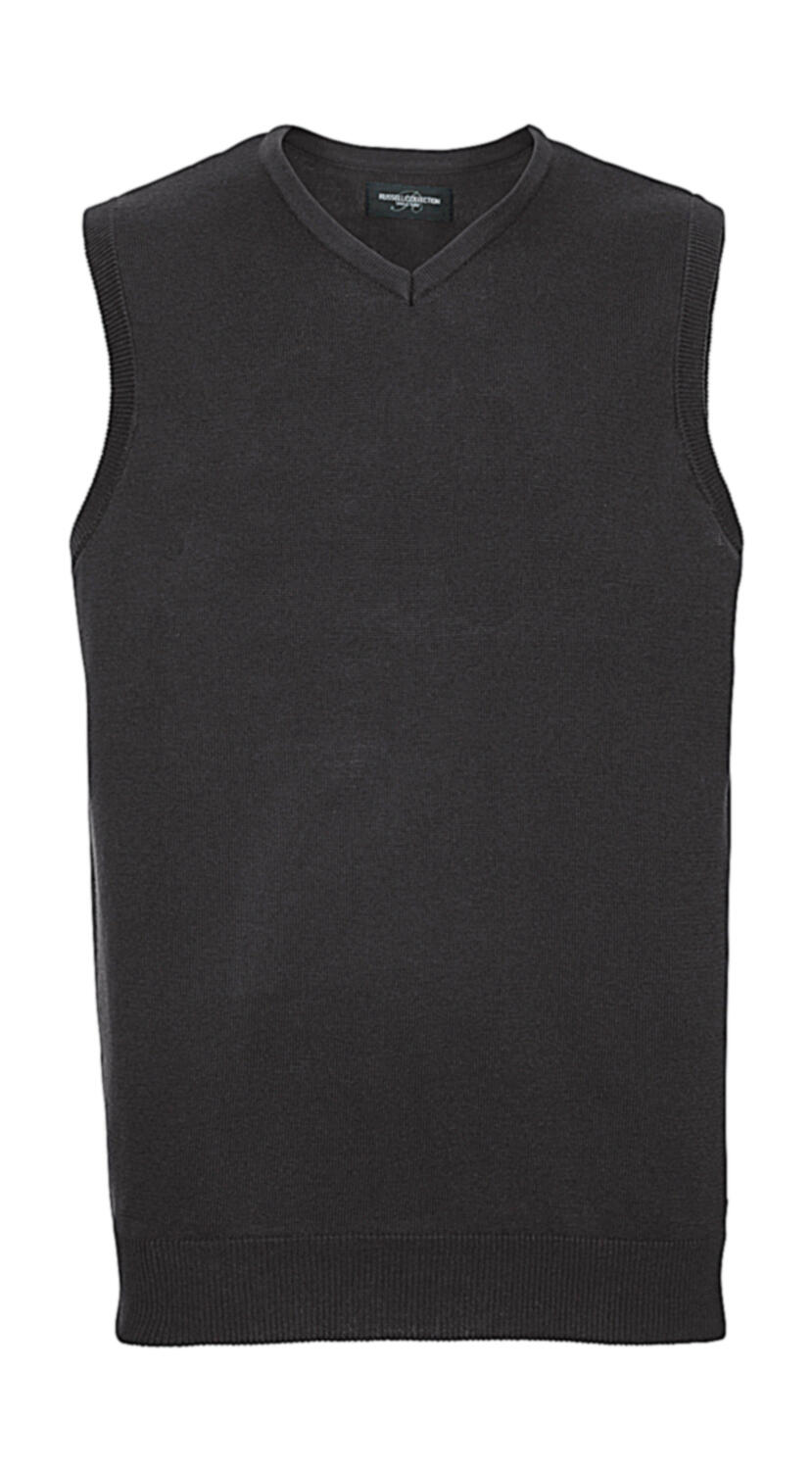 Russell Collection Adults' V-Neck Sleeveless Knitted Pullover