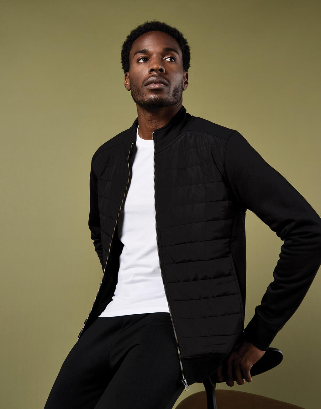 Kustom Kit Regular Fit Quilted Full Zip Sweatshirt