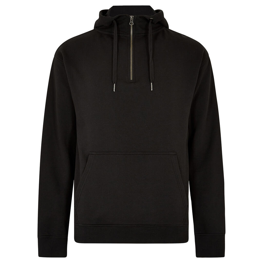 Kustom Kit Regular Fit 1/4 Zip Hoodie – Black