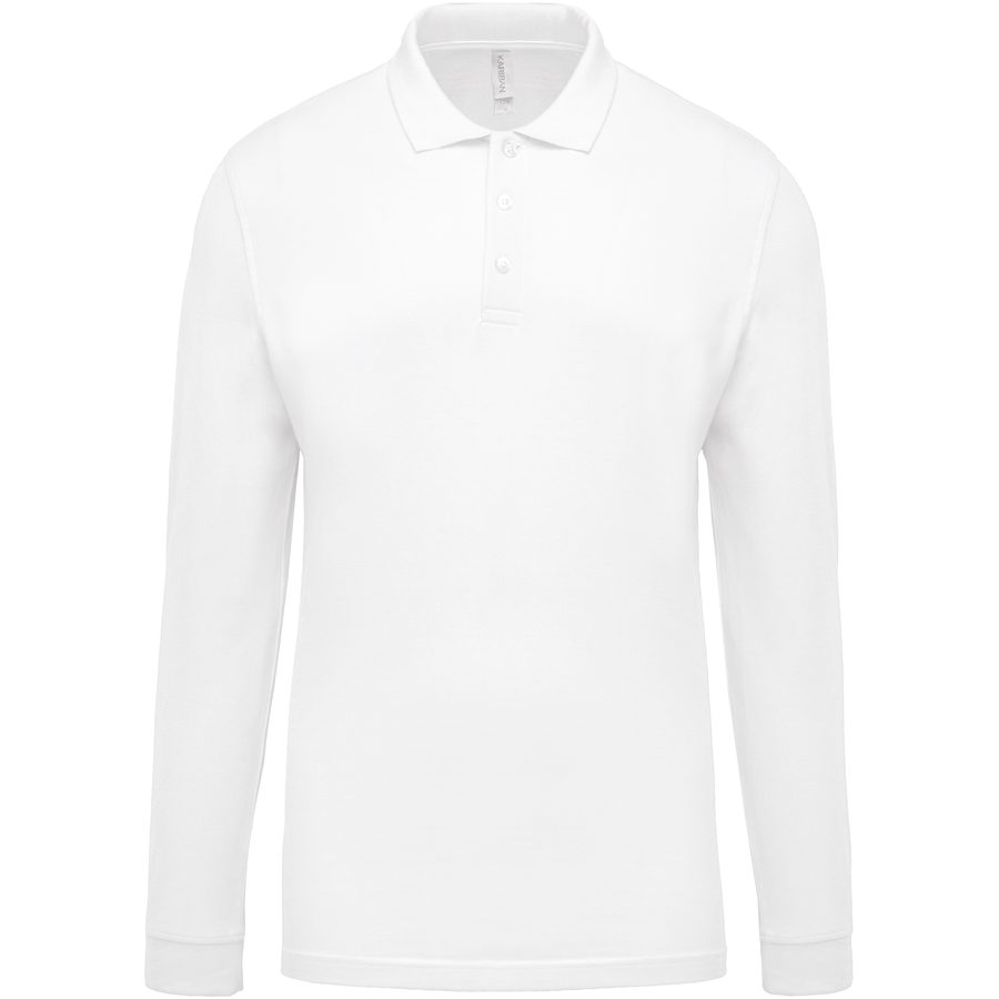 Kariban Herren Langarm-Polohemd. Baumwollpiqué K256