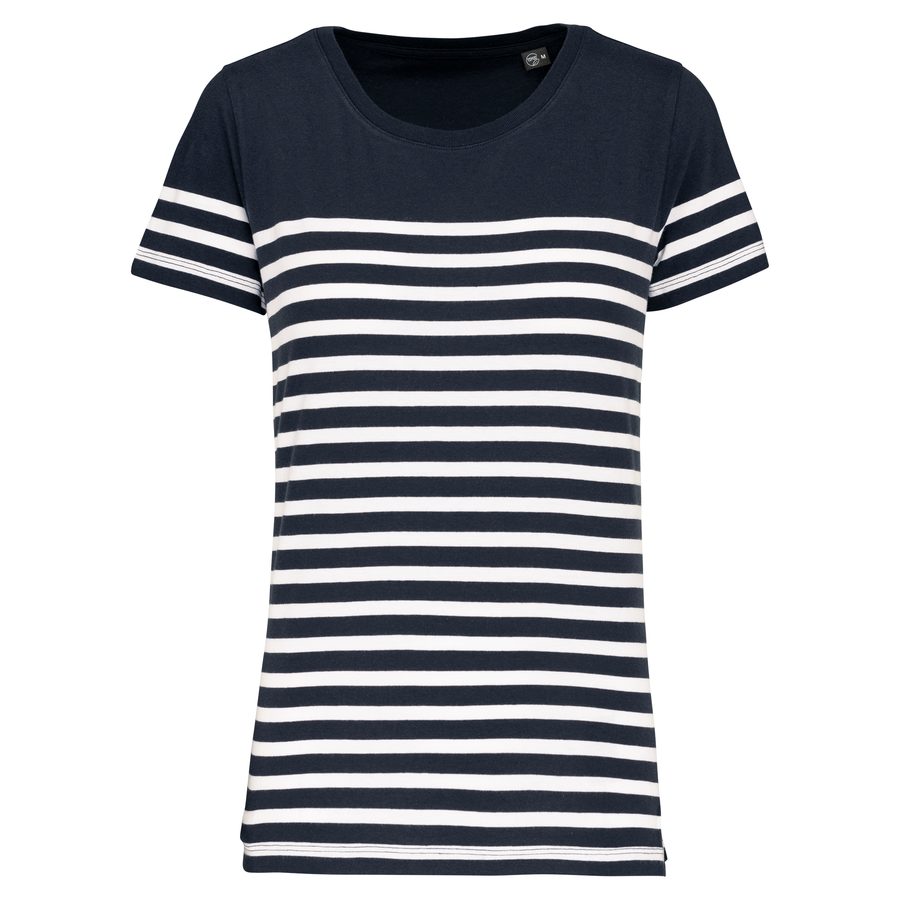Kariban T-Shirt im Marine-Stil mit Rundhalsausschnitt Bio Damen K3034