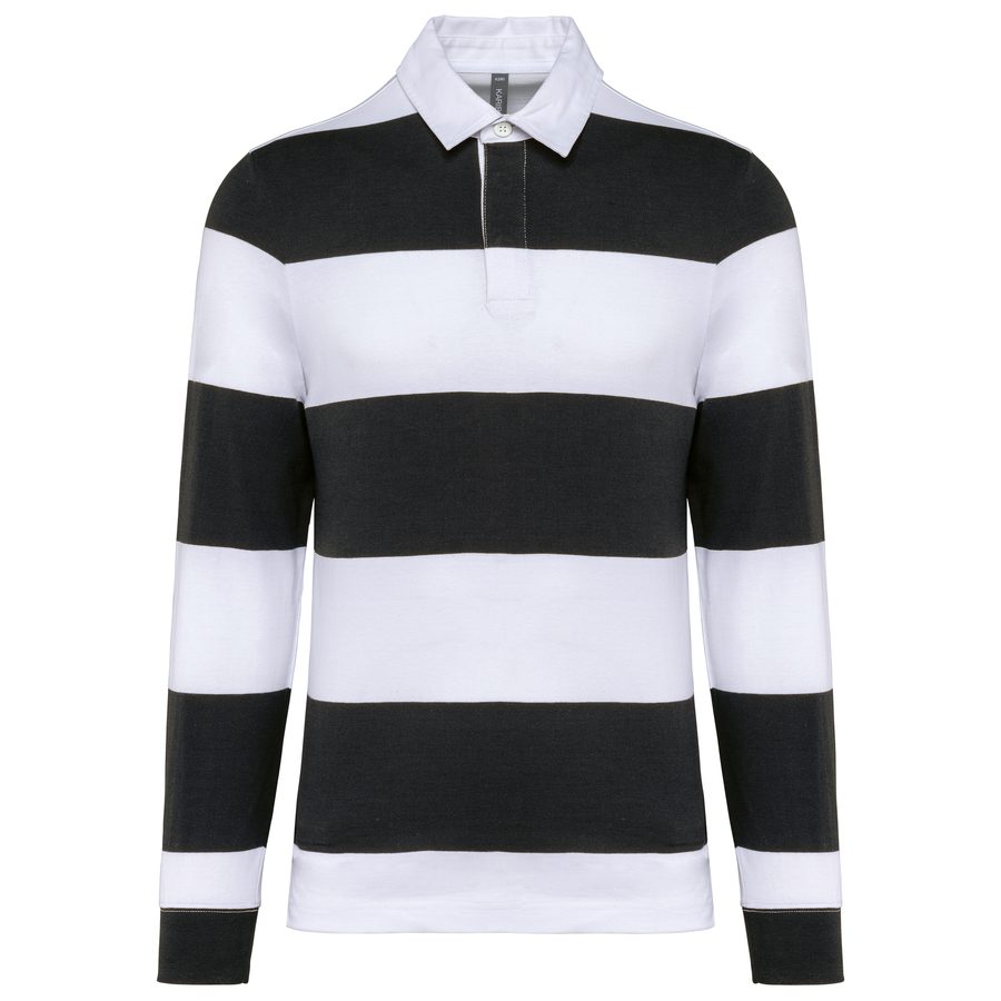 Kariban Gestreiftes Polohemd mit langen Ärmeln, Unisex K285