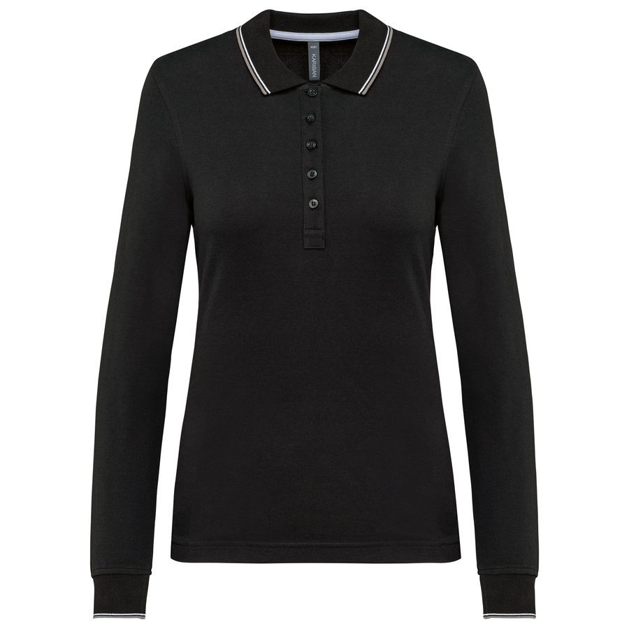 Kariban Langarm-Polohemd aus Piqué für Damen K281