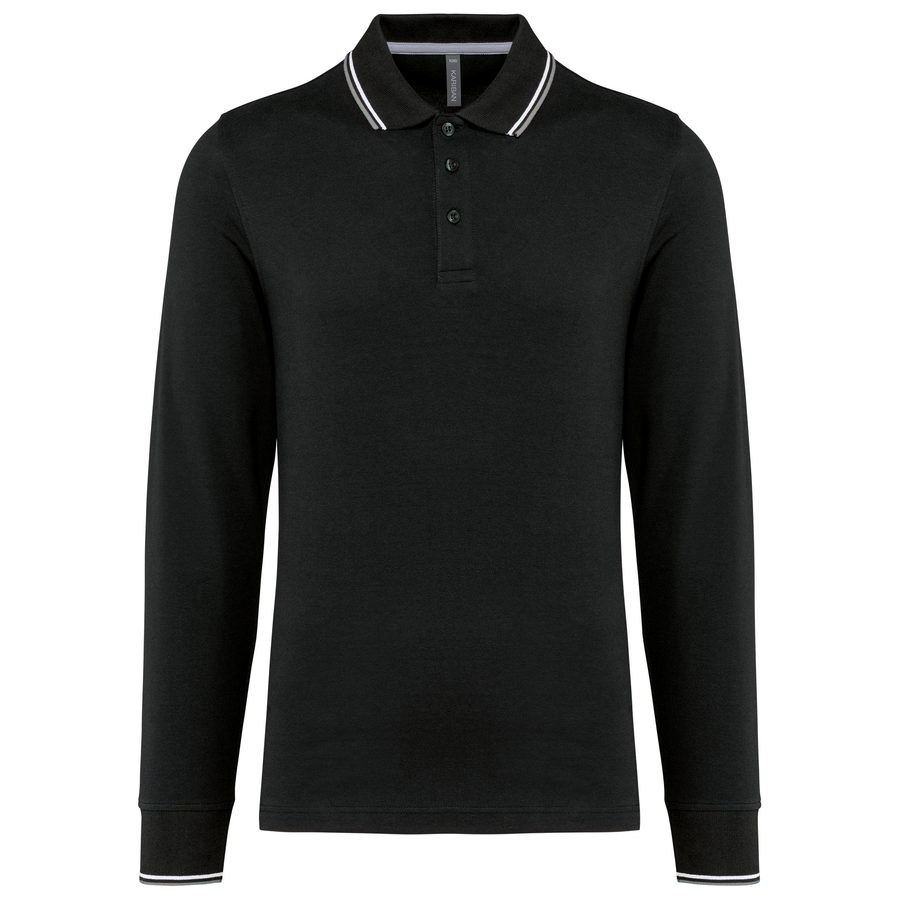 Kariban Langarm-Polohemd aus Piqué für Herren K280