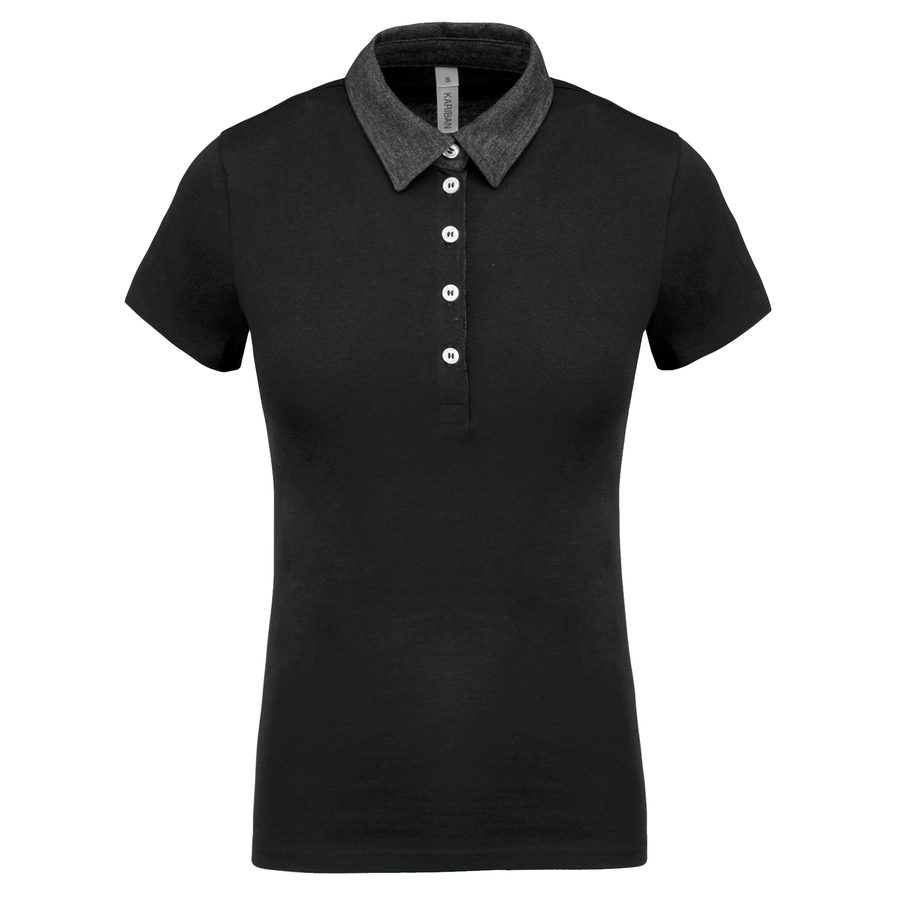 Kariban Zweifarbiges Jersey-Polohemd für Damen K261