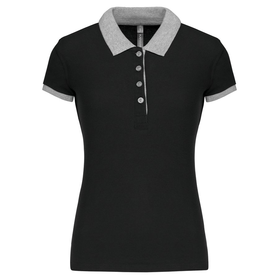 Kariban Zweifarbiges Piqué-Polohemd für Damen K259
