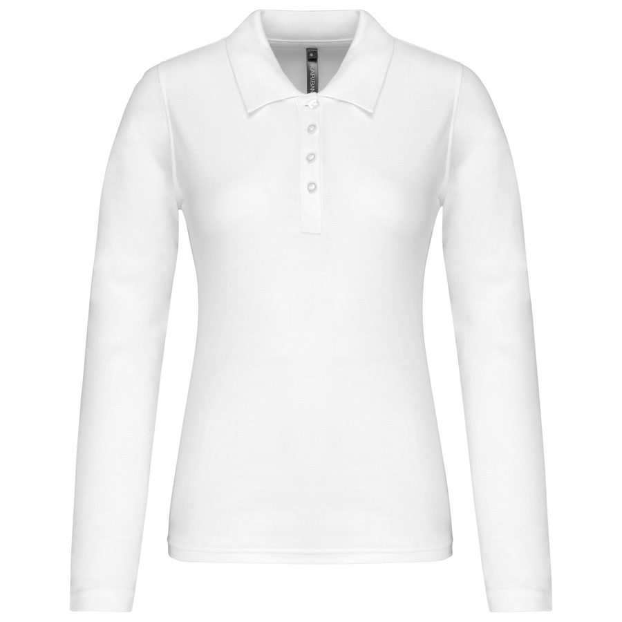 Kariban Damen Langarm-Polohemd. Baumwollpiqué K257
