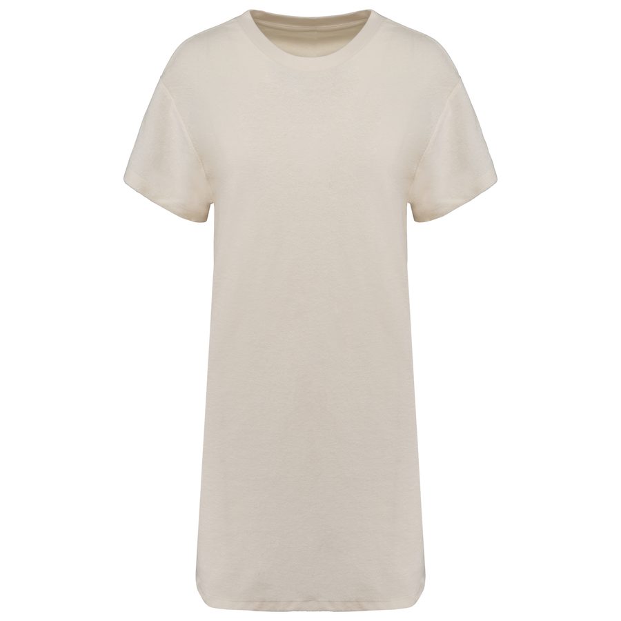 Native Spirit Umweltfreundliches Damen-T-Shirt-Kleid aus Frottee mit überschnittener Schulterpartie NS5028