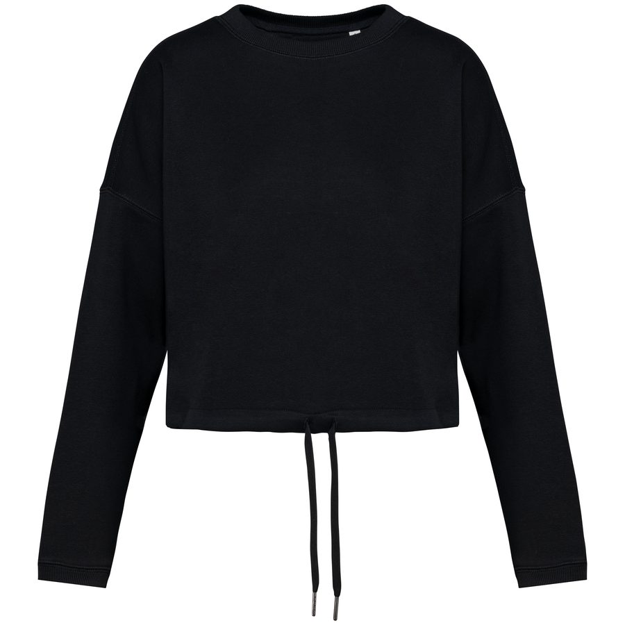 Native Spirit Umweltfreundliches cropped Oversize Damen Sweatshirt mit Rundhalsausschnitt NS429