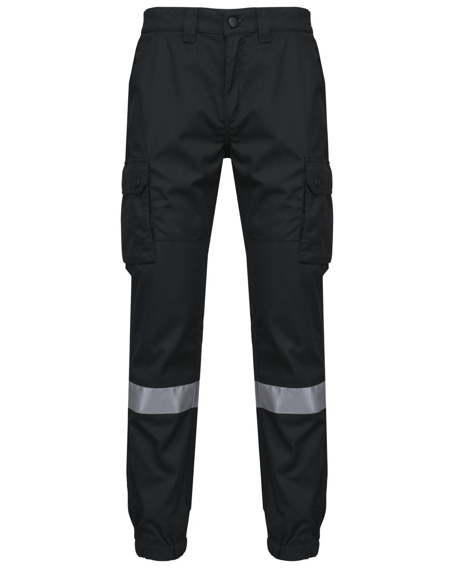 Unisex-Cargo-Hose mit elastischem Saum und reflektierendem Streifen WK712