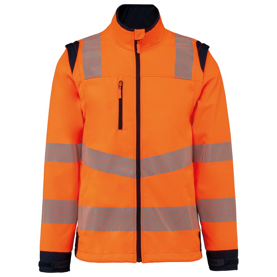 Recycelte Safety Softshell-Jacke mit abnehmbaren Ärmeln WK460