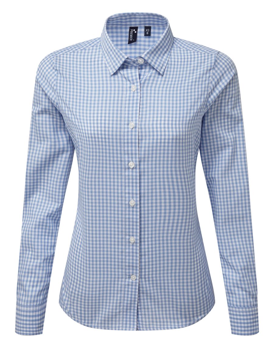 Premier Bluse mit großen Vichy-Karos PR352