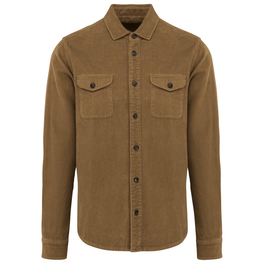 Spasso Umweltfreundliche ausgewaschene Herren-Hemdjacke aus Kord SP519