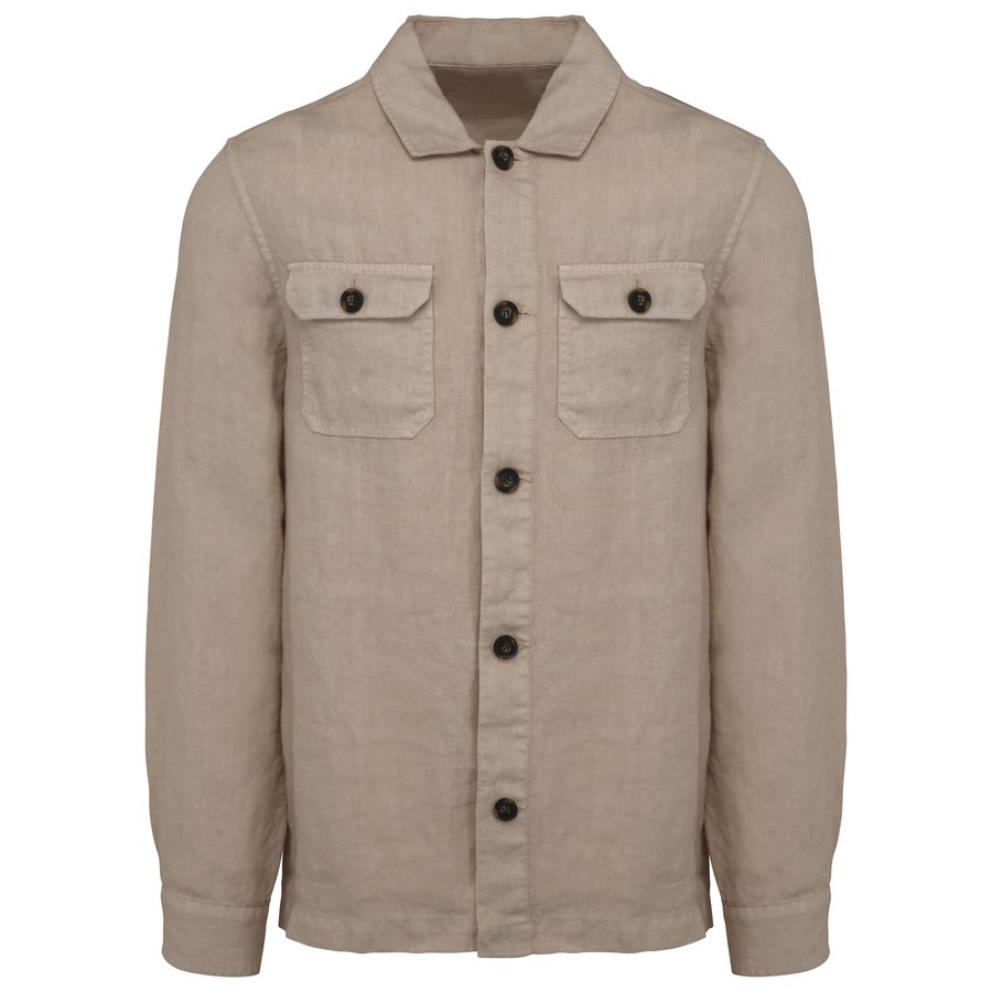 Spasso Ausgewaschene Herrenhemdjacke aus Leinen SP516