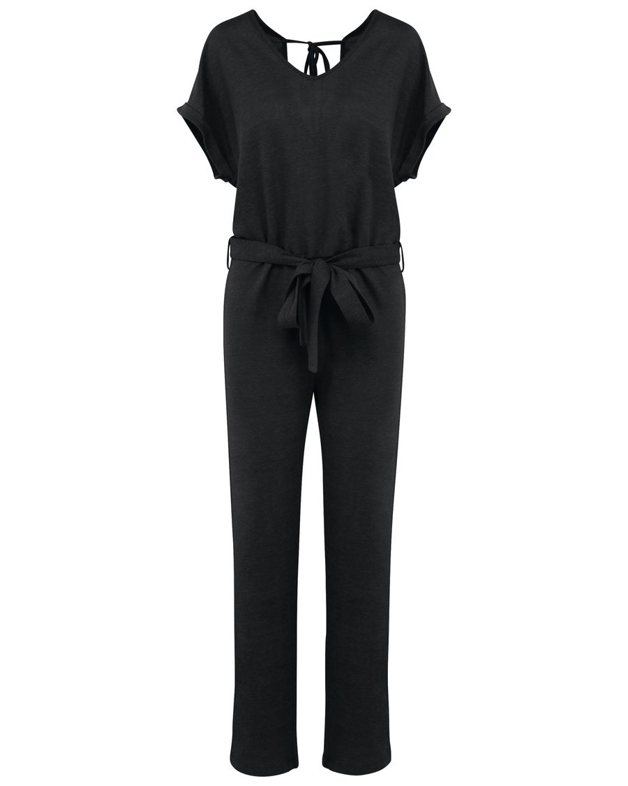 Spasso Overall aus Leinenstrickstoff mit kurzen Ärmeln für Damen SP5004