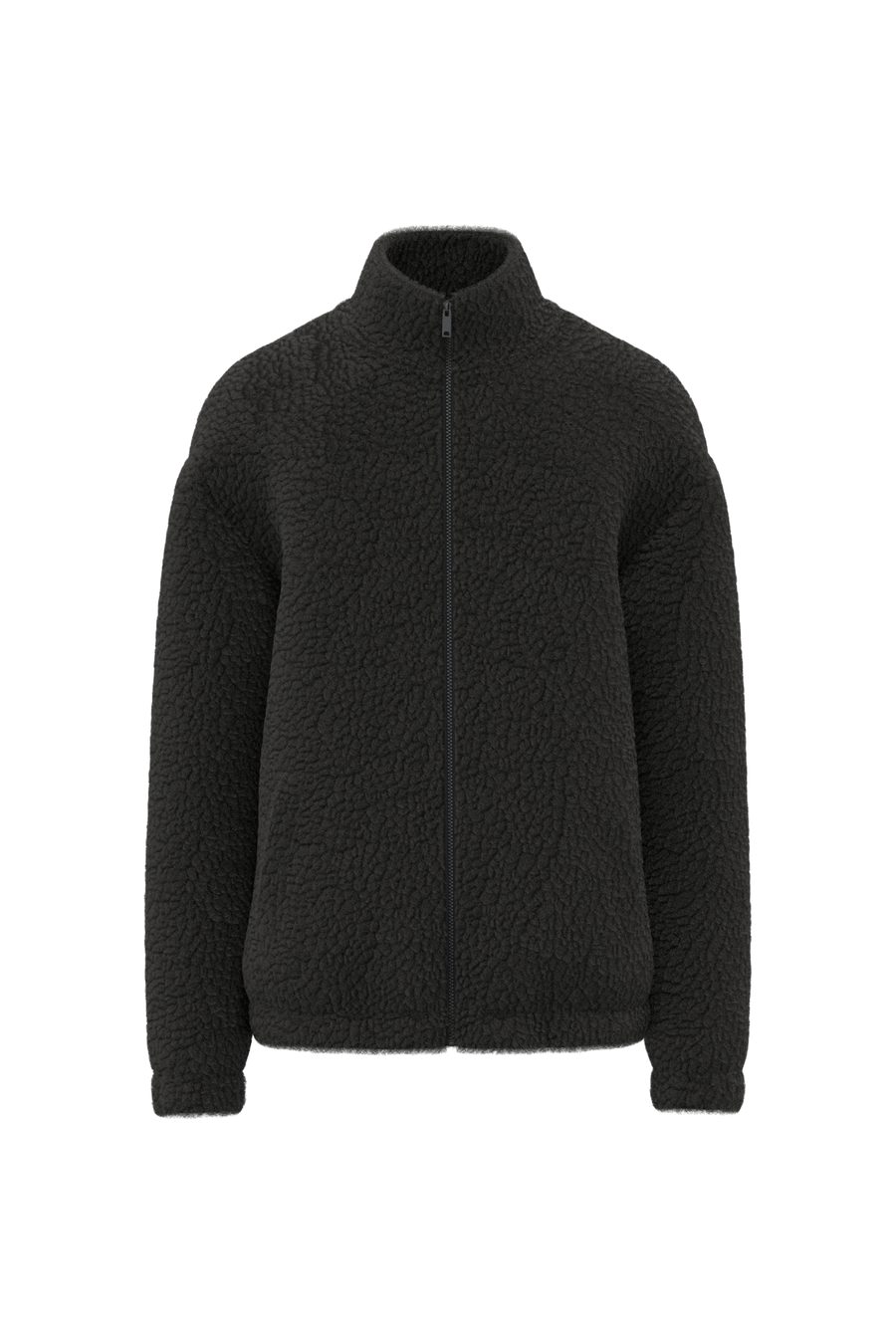 Spasso Unisex-Sweatshirt aus Sherpa mit Reißverschluss und überschnittenen Schultern SP404