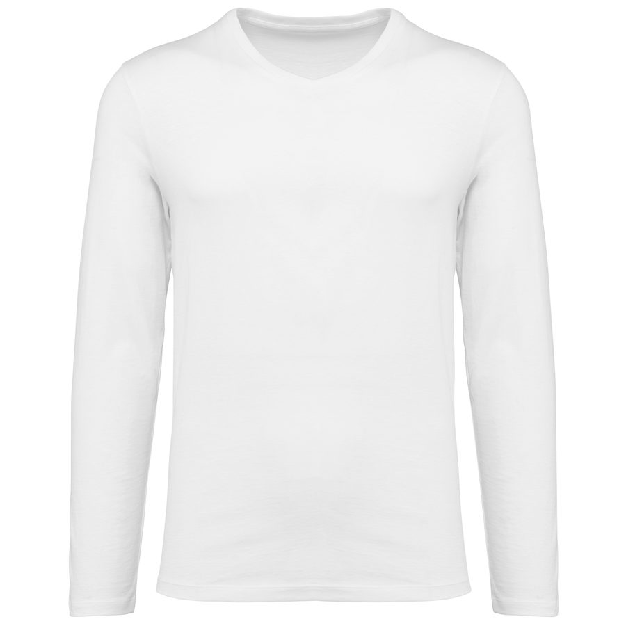Kariban Premium Supima Herren-T-Shirt mit V-Ausschnitt und langen Ärmeln PK306