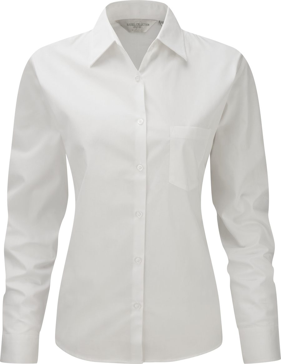 Russell Ladies' Ls Pure Cotton Easy Care Poplin Shirt R-936f-0