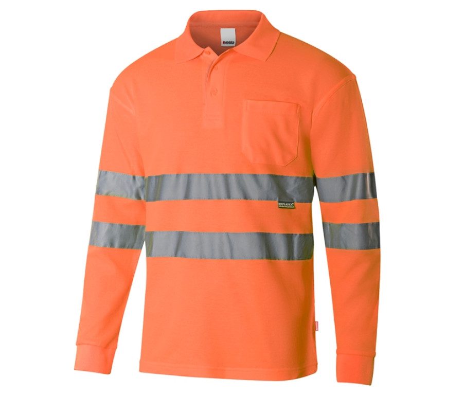 Velilla High Visibility Ls Cotton Polo Shirt P305514