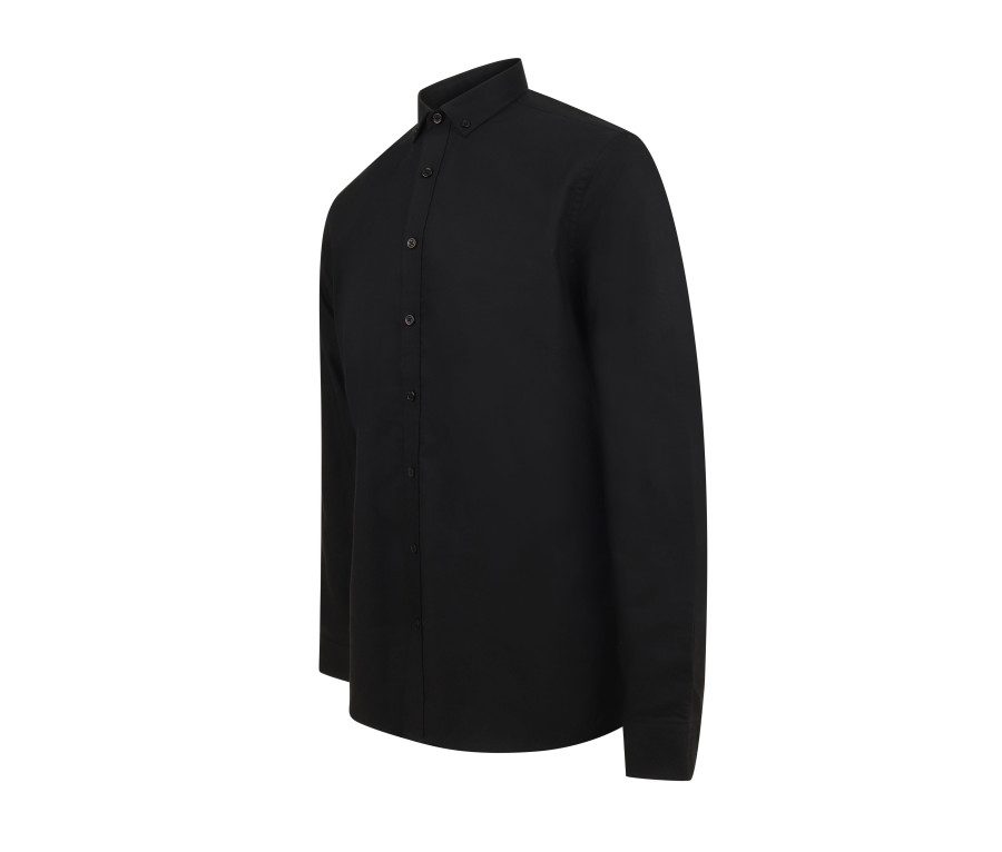 Henbury Modern Oxford Long Sleeved Shirt - Regular Fit H512R