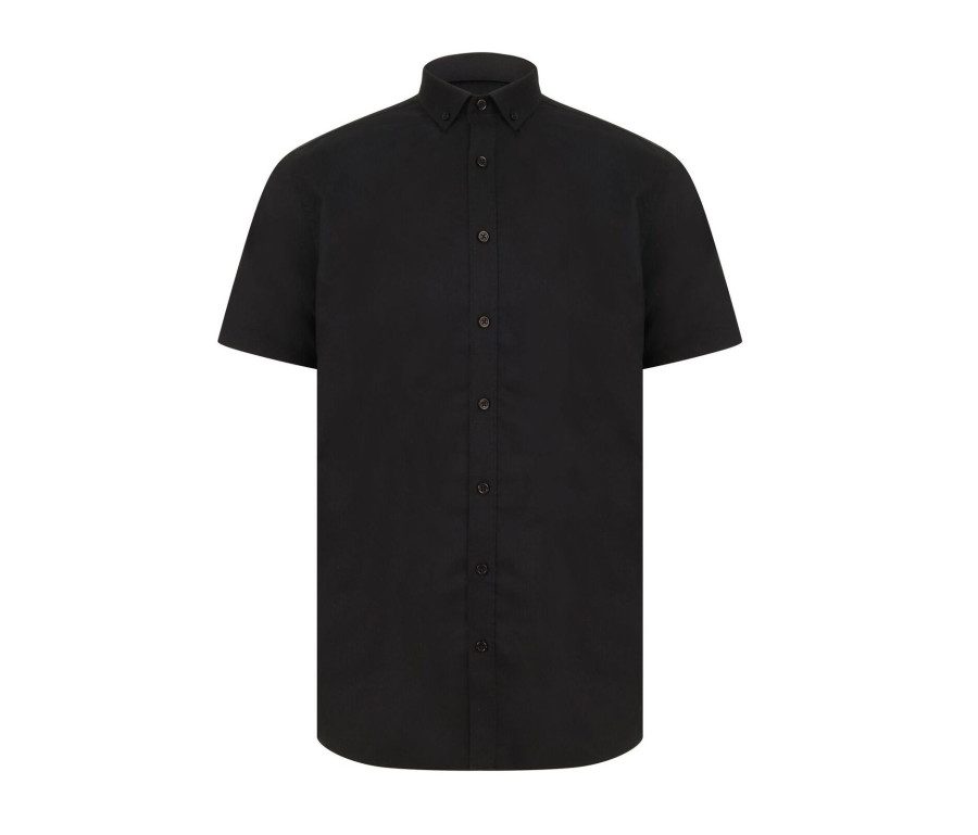 Henbury Modern Oxford Short Sleeved Shirt - Regular Fit H517R