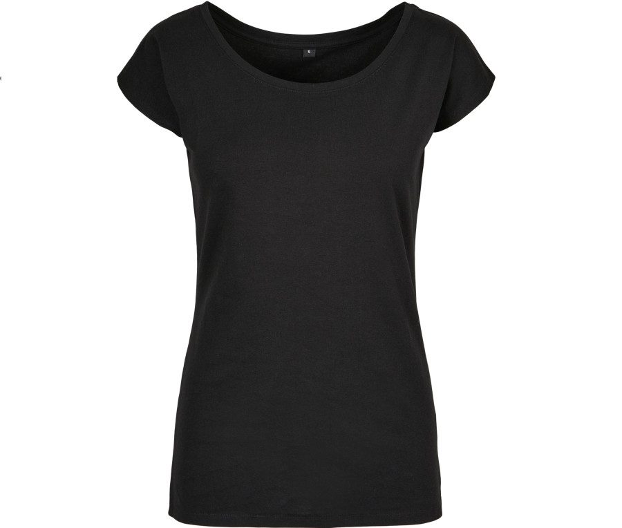 Build Your Brand Ladies Wide Neck Tee BB013