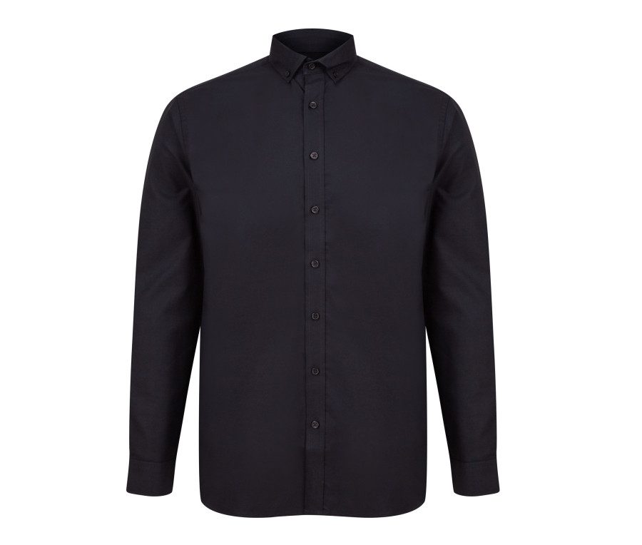 Henbury Modern Oxford Long Sleeved Shirt - Classic Fit H512C