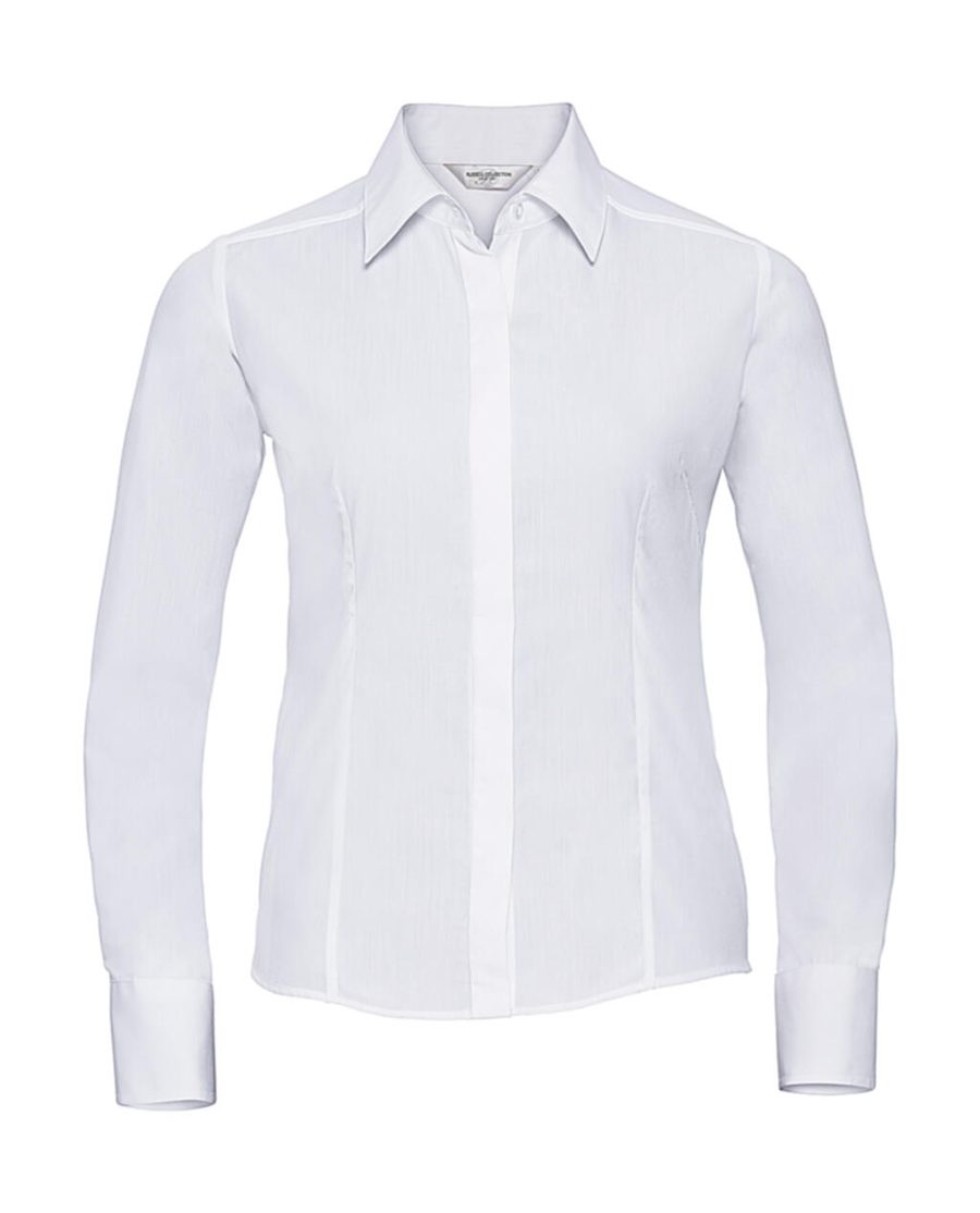 Russell Collection Ladies' Ls Fitted Poplin Shirt 0R924F0