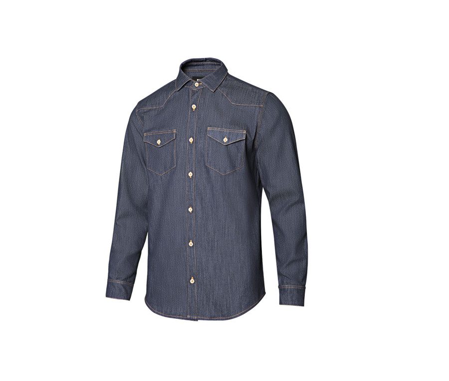Velilla Men's Long-Sleeve Stretch Denim Shirt 405006S