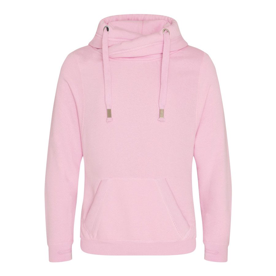 Just Hoods Cross Neck Hoodie JH021M